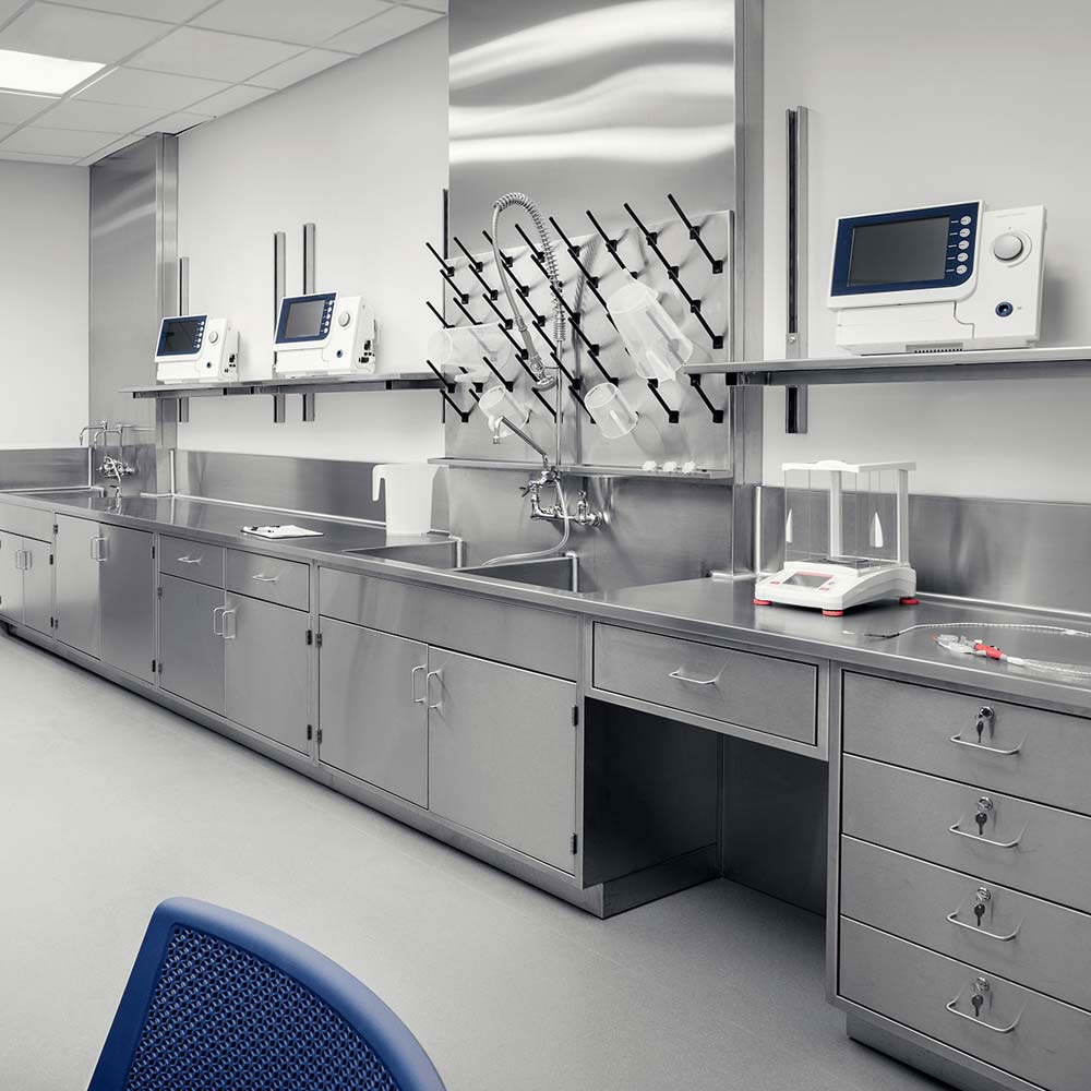 Formaspace stainless steel lab storage and benches