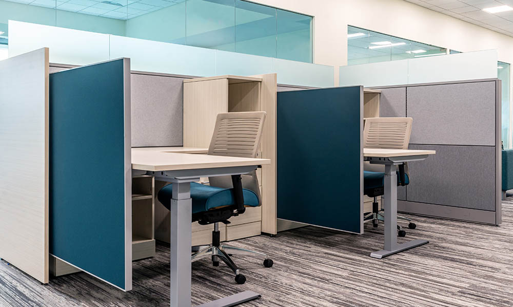 Global workstations with privacy walls