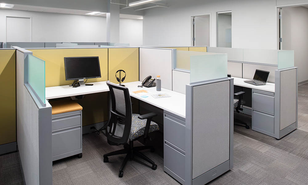 Global workstations with privacy walls